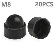 20入 M6/M8/M10 螺帽保護蓋，六角螺帽蓋，塑膠六角密封螺帽蓋，螺絲螺帽 PE 蓋，適用於機動車輛、機械、家具等 - 黑色/灰色 - 黑色的 - 查看 8