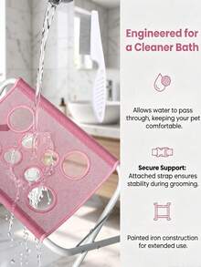 Pet Bathing Rack Mesh Bath Station, Foldable Metal Structure With Quick-Dry Surface And Straps, Suitable For Pet Bathing Care, Travel Grooming - Multicolor - View 9