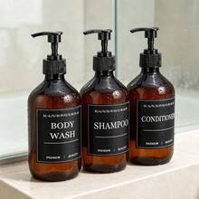 3pcs Shampoo Body Wash Dispenser 500ml, Empty Refillable Soap Dispenser Press Pump Bottles For Hair Conditioner Bathroom Shower Hotel Amenities - Long-necked Bottle - View 8