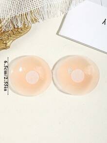 2/6/10入可重複使用拉式花瓣乳貼，無縫隱形自黏防滑露背胸墊，適用多種場合 - 杏色 - 查看 10