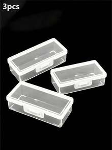 12pcs/9pcs/6pcs/3pcs/2pcs/1pc Nail Art Tool Storage Box, Nail File Box, Nail Tool Box, Nail Pen Storage Box, Storage Box, Light Therapy Pen Sponge Buffer Storage Box, Portable Long Box, Nail Supplies Plastic Transparent Tool Box, Nail Chip Box, Storage Box - White - View 9