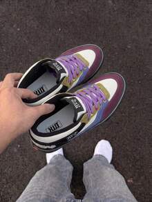 Sepatu Skate Kasual Mid-Top Retro Amerika Warna-warni Baru yang Dipersonalisasi, Cocok untuk Jalanan dan Pesta - warna - View 5