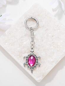 1pc Vintage Rhinestone Turquoise Turtle Keychain, Bag, Earphone Case Pendant, Car Keyring, Unisex, Souvenir, Animal Lover Gift - Multicolor - View 15