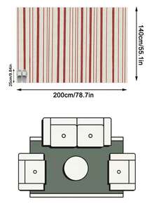 1件裝北歐現代奢華極簡幾何抽象條紋地毯，適用於浴室、廚房、玄關、走廊、床邊、客廳、臥室，四季通用機洗柔軟仿羊絨墊，居家裝飾 - 彩色 - 查看 12