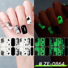 New Halloween Glow-In-The-Dark Nail Polish Film Nail Stickers Spider Web Ghost Dark European & American Style Nail Art Decals - Multicolor - View 6