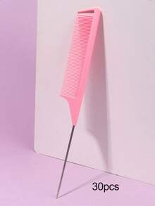 Professional Tail Comb Set, Includes Tail Comb, Parting Comb, Stainless Steel Tail Comb, Anti-Static Comb, Braiding Comb, Fine Tooth Tail Comb, Highlight Comb, Multi-Functional, Suitable For Normal Hair, Candy Colored Hair, Ideal For Bridal Hairstyles, Hair Salons, Salons And Home Use. - Multicolor - View 11