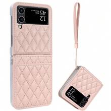 VIETAO 人造皮革手機保護殼，附手腕掛繩與卡槽，適用於 Galaxy Z Flip 8 7 6 5 4 Flip8 - 粉色 - 查看 9