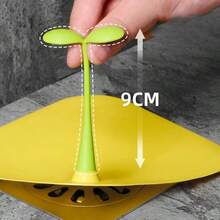 Cute Sprout Shaped Silicone Drain Stopper, Odor-Proof Drain Cover, Anti-Clogging Anti-Insect Drain Filter Pad, Suitable For Bathroom Sink, 1/5/10pcs (Yellow & White) - Multicolor - View 8