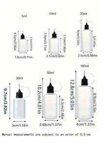 1/3pcs 30ml Empty Glue Bottles With Precision Needle Tip Applicator, Refillable Liquid Dispensing Dropper, Easy Squeeze, Suitable For Paper Craft DIY Handmade School - Multicolor - View 10