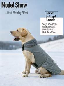 Metglad Quilted Dog Winter Coat, Cold‑Resistant Pet Jacket With Storage Pocket, Reflective Adjustable Cold‑Weather Dog Snow Suit, Indoor & Outdoor Wear For Small, Medium & Large Dogs - Grey - View 4