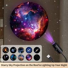 USB LED Galaxy Projector, 360° Rotating Adjustable 3/6/10 Starry Sky Patterns, Replaceable Light Slides, USB Powered, Bedroom Ceiling Starry Sky Romantic Atmosphere Decor, RV Outdoor Camping, Astronomy Education, Easter, Christmas, Valentine's Day, Birthday Gift - Plug-in Galaxy Starry Sky Projector - View 3