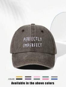 1pc Y2K Ski Hat Unisex Printed PERFECTLYIMPERFECT Washed Baseball Cap Suitable For Daily Outdoor Travel Sun Protection Wear - Baseball Cap - View 19