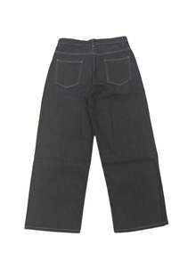 1pc Men's Retro Washed Loose Straight Leg Jeans, Casual Street Style Unisex Wide Leg Pants (Product Does Not Include Belt And Accessories) - Black - View 8