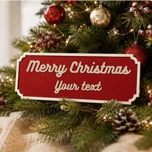 Custom Christmas Wooden Sign Plaque, Farmhouse Wall Decor For Mantel, Personalized Family Name Sign, Festive Home Accent, Customized Holiday Decoration, Customizable Xmas Gift For Family, Living Room Entryway Decor, Street Sign, Christmas Decorations - Multicolor - View 6
