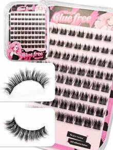 Asiteo 80Pcs Self‑Adhesive Cluster False Eyelashes,Subtle Natural Look,Lightweight Comfortable Segmented Eyelashes,Beginner‑Friendly DIY Eye Makeup,Daily Commuting Makeup - D - View 6