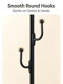 Foldable Floor‑Standing Double Rod Clothes Drying Rack, Available In Black & White, With Side Multi‑Function Hooks, No‑Installation Stable Triangle Support, For Indoor Balcony Outdoor Use, Holds Clothes - A - View 6