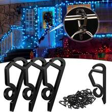 30/100/150pcs Professional Light Clips, Weather-Resistant Gutter Hooks With Drainage, Suitable For Roof, Tree, Fence Light Installation, Multi-Season Holiday Decoration Solution (Black) - View 8