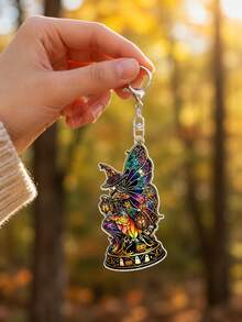 Elegant Witch Butterfly Acrylic Flat Pendant, Keychain, Bag Accessories, Keyrings For Bags, Christmas Tree Decoration, Home Wall Decor, Suitable For Halloween Party, Holiday Celebration, Daily Commute, Suitable For Women's Daily Commute, Shopping, Business Travel, Party Banquet, Also A Gift For Women And Girls For Back To School, Teacher's Day, Birthday And Special Occasions - Multicolor - View 3