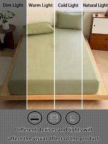 Camel Brushed Soft & Comfortable 3 PiecesBed Sheet Set - Green - View 9
