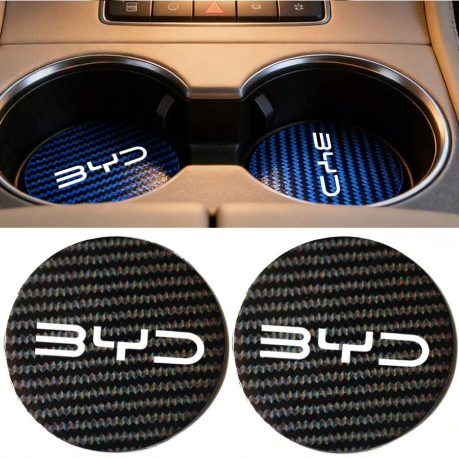 قطعتان من حاملات الأكواب لسيارة BYD، إكسسوارات داخلية للسيارة - أسود - مشاهدة 1