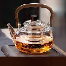 1pc 1000ml/35.2oz Heat-Resistant Glass Teapot With Removable Filter - Thick Bottom Suitable For Induction Cooktop, Suitable For Flower Tea, Herbal Tea And Loose Leaf Tea | Spring Home Tea Brewing Gift Set Suitable For Induction Cooktop And Tea Ceremony - Multicolor - View 2