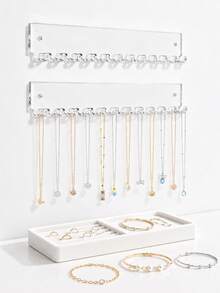 1-2 Pieces Wall-Mounted Necklace Organizer | Self-Adhesive Wall Jewelry Holder For Necklaces And Various Jewelry Items - View 7