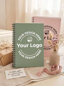 1pc Custom Logo Spiral Notebook,Personalized Custom Cover Design,Custom Notepad Back To School Supplies Diary Planner For Classroom Stationery - Multicolor - View 3