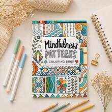 Adult Mindfulness Coloring Book, 64 Pages With 32 Creative Zen Doodle And Doodle Pattern Designs, 28.5 X 21cm Large Size Single-Sided Coloring Pages, Suitable For Relaxation, Focus, Creative Art Activities And Gifts - A - View 6