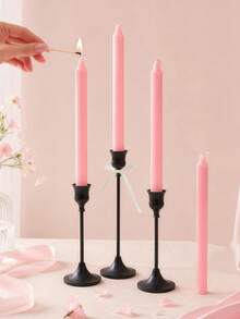 2/4PCS, Sweet Style Pink Pointed Glossy Long Rod, Scented Long Rod Candles, 0.78*9.84 Inches Pink Long Rod Candles, Suitable For Home Decoration, Tabletop Decorations, Birthday Gifts, Gift Box Set, Holiday Ornaments - Multiple Styles - View 3
