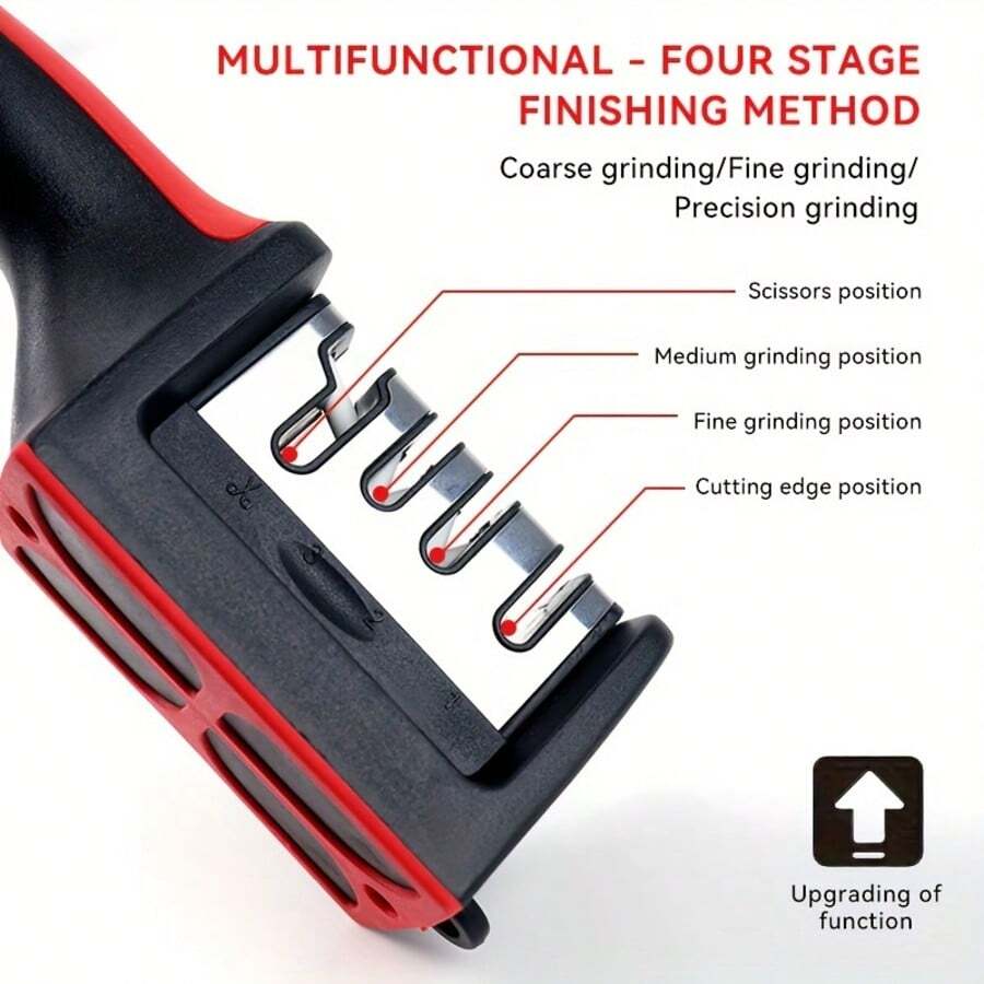 1pc 3-Stage/4-Stage Kitchen Knife Sharpener, Ceramic Blade Sharpening Tool, Boxed