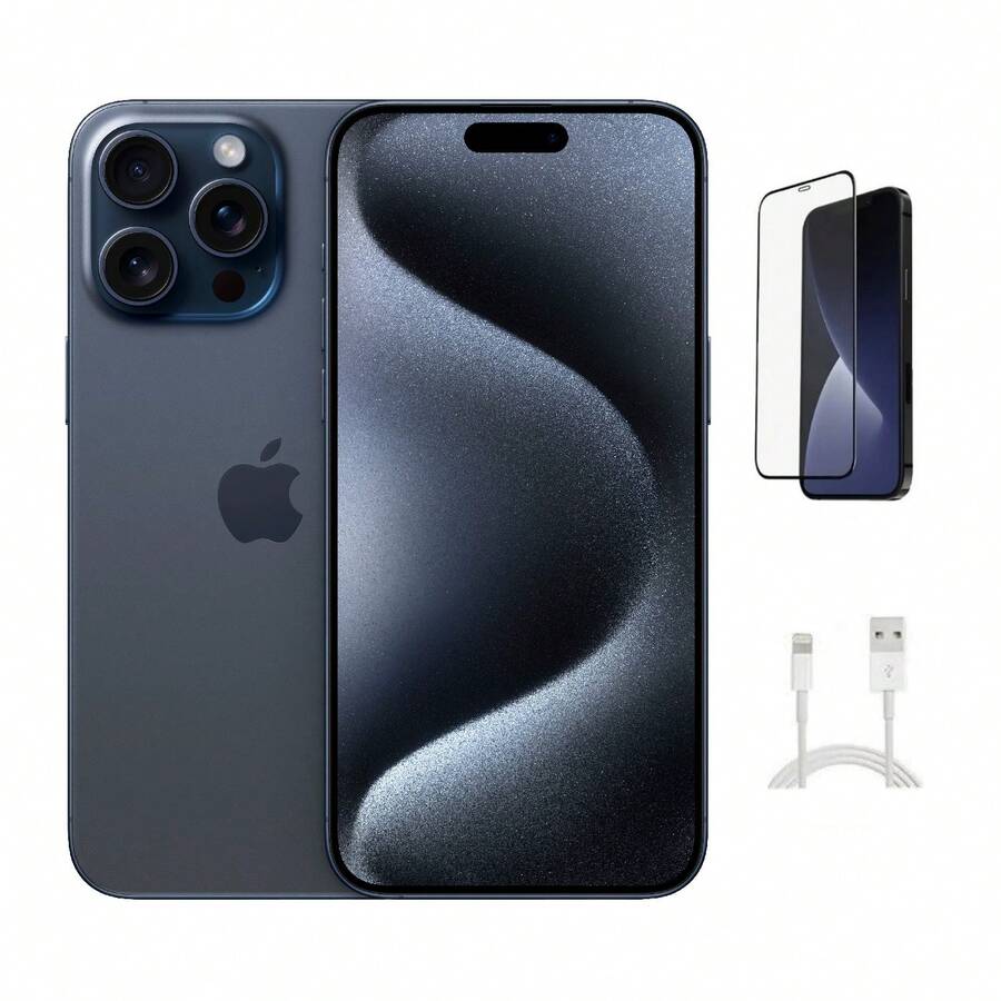 Refurbished Apple IPhone 15 Pro Max A2849 (Fully Unlocked) 512GB Blue Titanium (Grade B) W/ Pre-Installed Tempered Glass - 查看 1