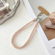 1PC Square Rhinestone Hand Strap, Handmade Rhinestone Phone Chain Lanyard, Exquisite Rhinestone Soft Silicone Wrist Strap, Anti-Theft Travel Rope Chain, Luxury High-End Short Hand Strap, Sparkling Rhinestone With Spacer, Fashionable Key Bracelet Hanging Chain Wristband Phone Lanyard, Free Clip - Multicolor - View 10