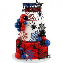 11pcs Spider Cake Decor Toppers - Black Spider Web Cake Decorations, Suitable For Halloween Decor - Multicolor - View 2
