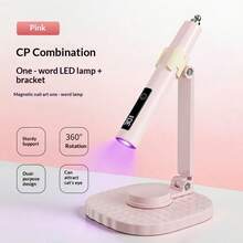3-In-1Short LED Strip Light With Display + Stand + Magnetic Attachment - Handheld Manicure Lamp With Screen Display, Rechargeable LED Strip Light, 360° Rotating Multi-Functional Stand, Nail Tip Curing Lamp Support Bracket Set - Multicolor - View 14