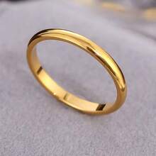 5pcs 18K Gold Plated Delicate Luxury Shiny Ring Set, Stainless Steel And Copper Jewelry Set, Multiple Sizes Available To Solve Your Size Anxiety, Waterproof, Wear-Resistant, Hypoallergenic, Suitable For Women's Daily Wear, Party, Gift, Vacation, Fashion Jewelry - Gold 5-piece Set - View 10