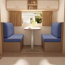 2 piezas/Set(Funda de asiento+Funda de respaldo) Funda de banco de unicolor para caravana, cojines de comedor de RV suaves y elásticos, fundas de polar de felpa elástica para asientos de sofá de restaurante - Multicolor - Ver 17