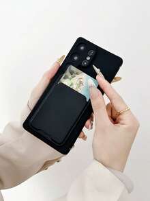 新款熱銷卡槽手機殼，適用於 Galaxy S25、S24、S24Plus/S24+、S24Ultra、S24FE、S20、S21、S22、S23，軟殼全包保護卡夾手機殼，兼容 Apple 11/11 Pro/11 Pro Max/12/12 Pro/12 Pro Max/13/13 Pro/13 Pro Max/14/14 Pro/14 Pro Max/15/15 Pro/15 Pro Max/16/16 Pro/16 Pro Max/16E，軍規防震保護，液態矽膠殼，含相機與螢幕保護，黑色 - 淡紫色 - 查看 3