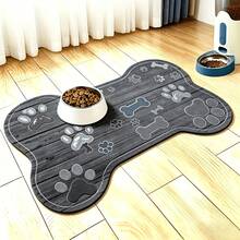 1pc Pet Feeding Mat, Cat And Dog Bowl Food Mat, Non-Slip Absorbent Pet Floor Mat, Rubber Backing, Easy To Clean, Suitable For Cat Beds, Cat Toys And Pet Bowls, Perfect For Cat And Dog Owners - View 3