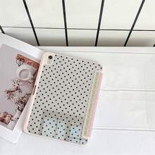 黑色波點蕾絲內印保護翻蓋平板電腦保護殼，附筆槽，適用於 iPad 10代 10.9 吋 2022 智慧保護殼/Air 13(M3 2025)/Air 11(M3 2025)/11(A16 2025)/適用於 Galaxy S9/S7/S10+/適用於 Galaxy Tab S6 Lite 10.4 吋/適用於 MatePad - 彩色 - 查看 5