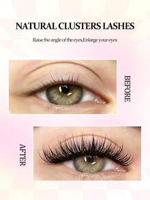Asiteo 80Pcs Self‑Adhesive Cluster False Eyelashes,Subtle Natural Look,Lightweight Comfortable Segmented Eyelashes,Beginner‑Friendly DIY Eye Makeup,Daily Commuting Makeup - D - View 5
