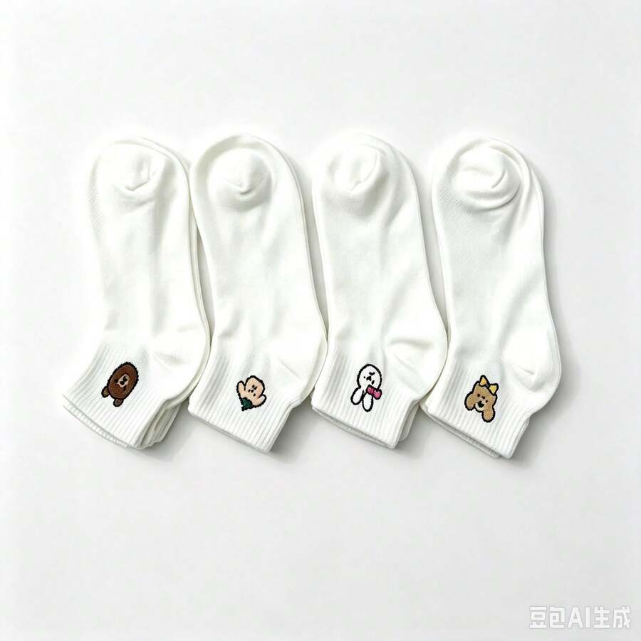 6-Pair Low-Cut Summer Socks 35-40 - 黑與白 - 查看 1