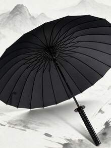 1PC Super Cool Samurai Style Umbrella, General Style Umbrella, Sword Long Handle Umbrella, Samurai Sword Style Parasol, Fashion Samurai/General Long Handle Umbrella, Waterproof Manual Open/Close, Automatic Long Handle Design, 8-Rib/16-Rib/24-Rib Steel Frame, Durable UV Protection - Straight-rib Umbrella - View 15