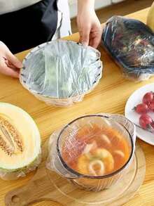 500 个/包 加厚大号多功能透明浴帽，防水护发帽，适合日常使用，户外，酒店，旅行，必备护发配件（还有 10/50/100/300 个装）促销 - 透明 - 查看 4