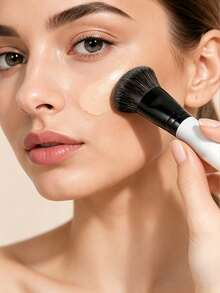 5 buah Kuas Makeup Multifungsi Dua Ujung, Kuas Alas Bedak, Kuas Perona Pipi, Kuas Bedak, Kuas Kontur, Kuas Perona Mata, Alat Makeup yang Dirancang untuk Wanita, Portabel, Hadiah untuk Anak Perempuan - Hitam dan Putih - View 5