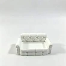 1pc 3D Printed Mini Fabric Sofa Shaped Jewelry Storage Tray, Cream Style Watch, Ring, Necklace Desktop Storage Dish; Decorative Tray, Storage Dish, Snack Holder, Miscellaneous Storage Tray, Display Tray, Soft Decor Accent Tray, Entryway Tray, Hallway Storage Tray, Desktop Tray, Countertop Storage Dish - White - View 9