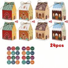 24pcs Christmas House Gift Boxes With Sticker Gingerbread House Christmas Tree Paper Gift Wrapping Boxes 24 Days Christmas Advent Calendar Box Treat Boxes For Winter Christmas Tree Decor Christmas Party Favor - Multicolor - View 11