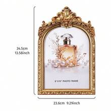 1pc Vintage Gold/Silver Arched Floral Decorative Photo Frame, Antique-Style Cozy Home Desktop Decor Picture Display, Suitable For Photo Display, Home Decor And Photography Props - Multicolor - View 20
