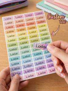 60pcs Customized Name Stickers, Personalized Labels For School Supplies, Lunch Boxes, Books, Pencils, Water Bottles, Toothbrushes, Waterproof And Durable - Multicolor - View 7