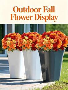 4pcs/24pcs Autumn Artificial Flowers, Perfect For DIY Home Decor Floral Arrangement, Suitable For Outdoor Display, Artificial Floral Arrangement, Rustic Floral Background, Wedding Table Decor And Photography Props - Multicolor - View 6