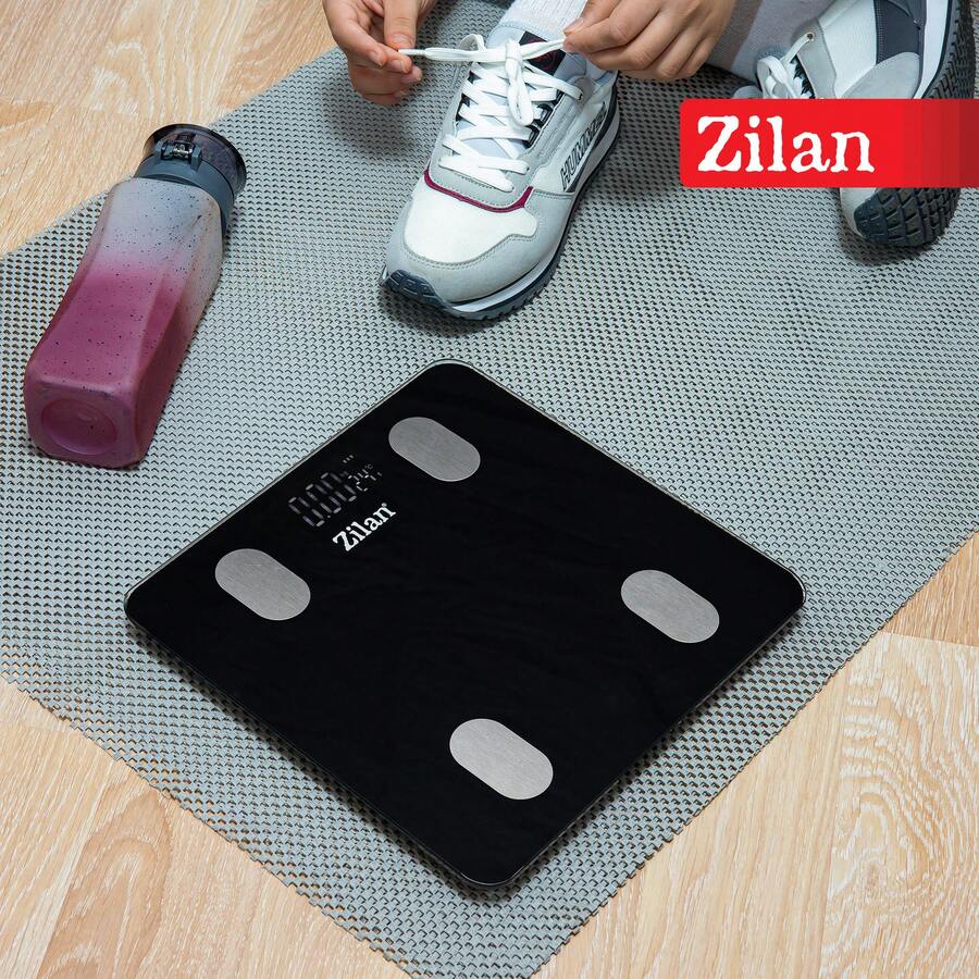 ZILAN ZLN8980 Tempered Glass Body Weight Scale, 3-180kg Capacity, OKOK App, LED Display - View 1